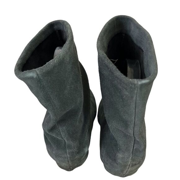 STEVE MADDEN FOLD High Cone Heels Ankle Boots Gray Suede Genuine Leather sz 7 M - Picture 9 of 16